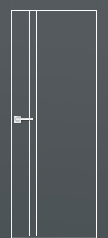 Межкомнатная дверь П-20 ал. молдинг Хром Графит