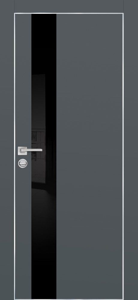 Межкомнатная дверь PX-10  AL кромка с 4-х ст. Графит матовый