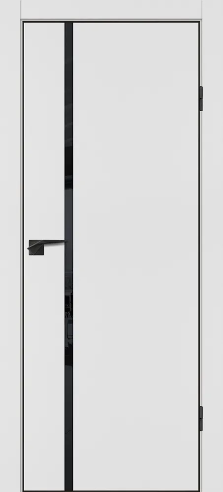 Межкомнатная дверь П-22  кромка АБС черная c 4-х ст. Белый матовый