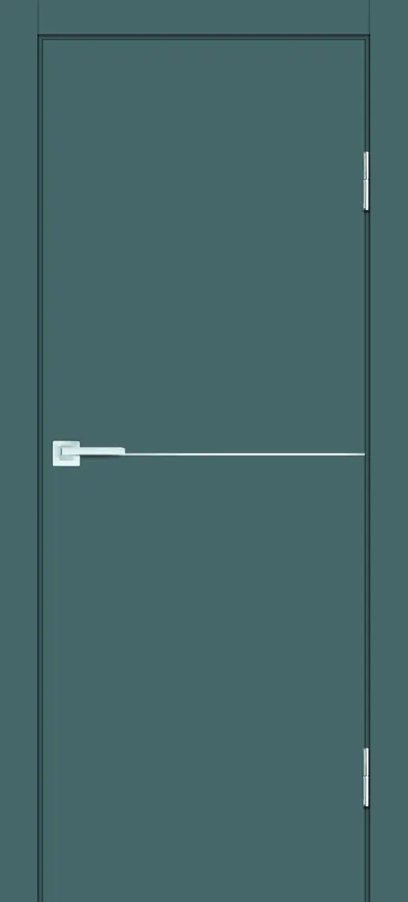 Межкомнатная дверь П-19 ал. молдинг Хром Графит матовый