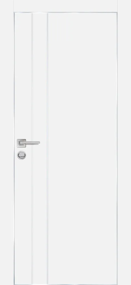 Межкомнатная дверь ПХ-14  черная кромка с 4-х ст. Белый матовый